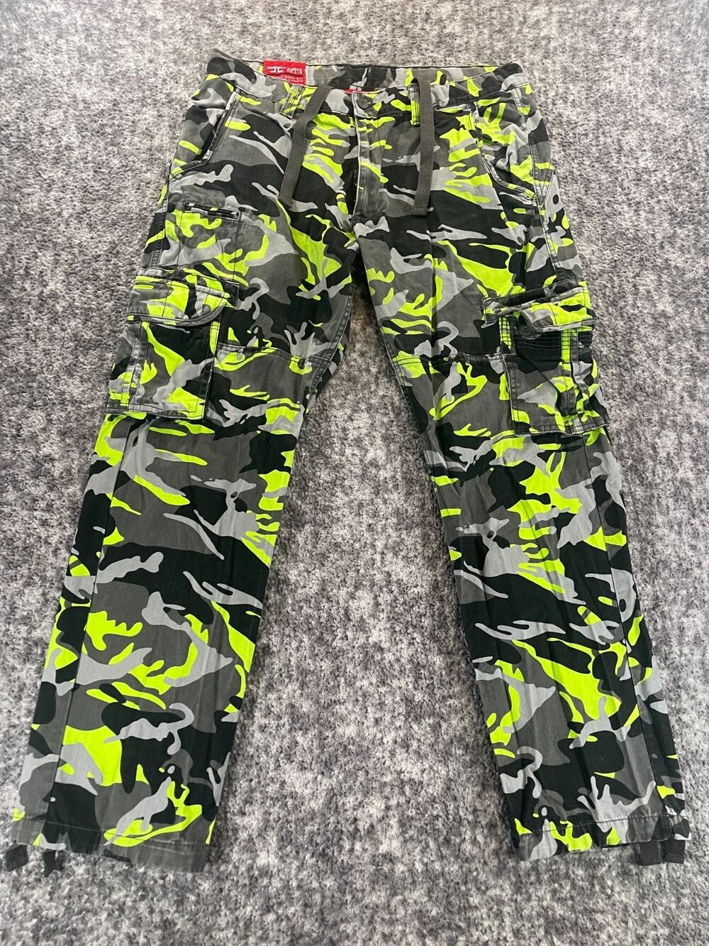 Jordan Craig Camo Cargo Pants Green Grey Black Camouflage 38x32